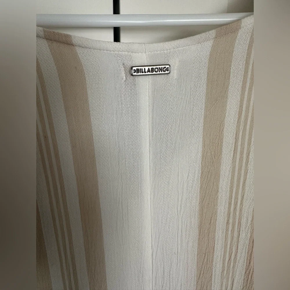Billabong Women's Lightweight Swim Cover-up Beige & White With Fringe Size Large - Picture 7 of 8